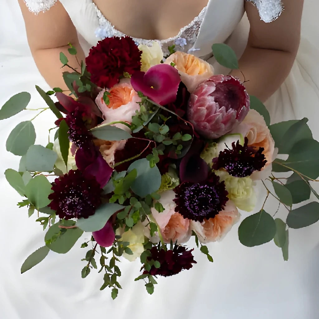 Bordeaux Wrist Corsages Wedding Collection - alternative 1
